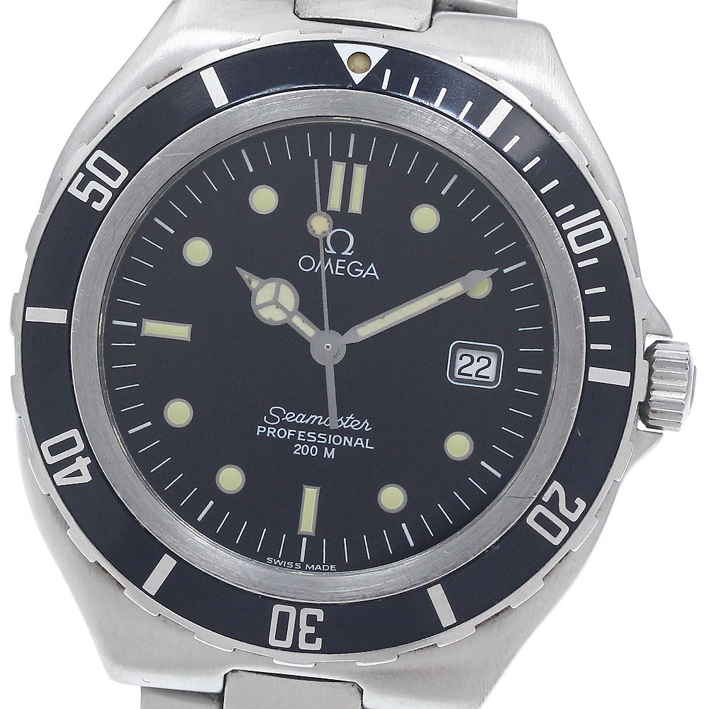 オメガ OMEGA シーマスター200 ラージサイズ デイト クォーツ メンズ 保証書付き_945615【中古】