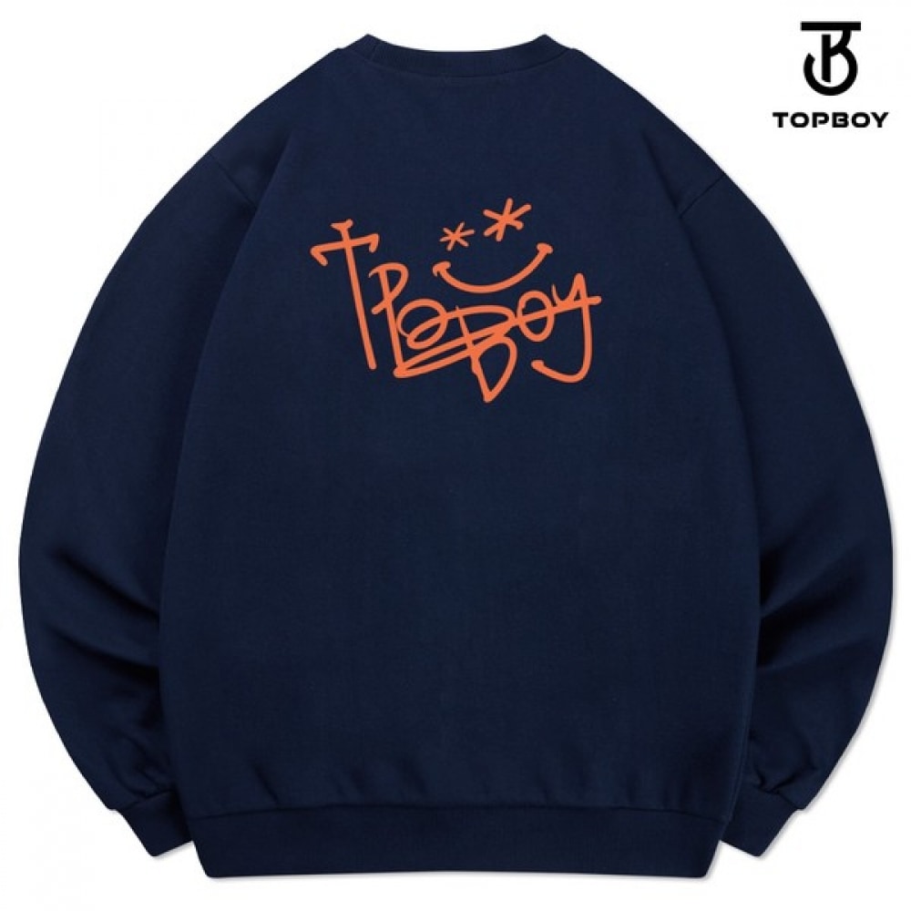 (TOPBOY) 両面スマイルスケッチプリントスウェットシャツ