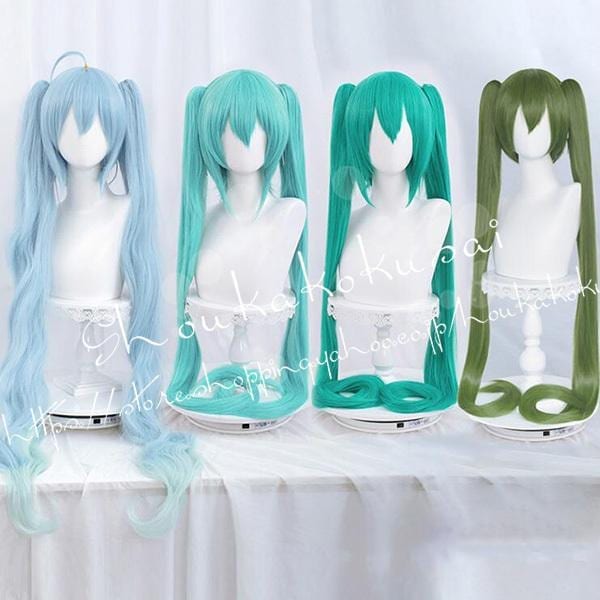 【最安値挑戦】コスプレウィッグ 初音ミク 雪初音 ロックシューター かつら 耐熱 変装 仮装 コスチューム 撮影 祭り