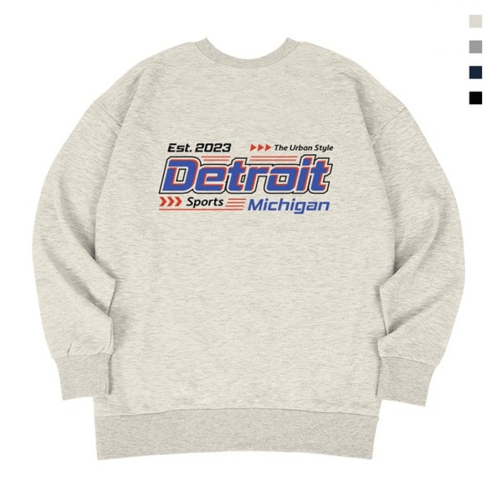 (Paul & Paul) デトロイト起毛オーバーフィットユニセックススウェットシャツ