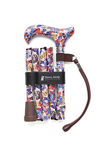 Merry Sticks（メリースティックス） ／ ブライトライフプレミアム ／ 折りたたみステッキ ／ 杖 ／ アゲハ（ホワイト）