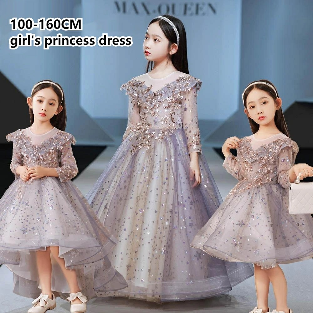 子供ドレス 女の子 ピアノ 発表会 レースドレス ショートドレス お姫様 プリンセスドレス ロングドレス　ワンピース 子供 ドレス フォーマル 子ども キッズ ワンピース 結婚式 七五三 ジュニア c