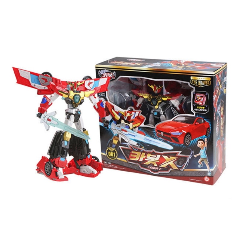 ヘルロカボットX 変形ロボット レッドカー ソードとキューブ付き おもちゃロボット