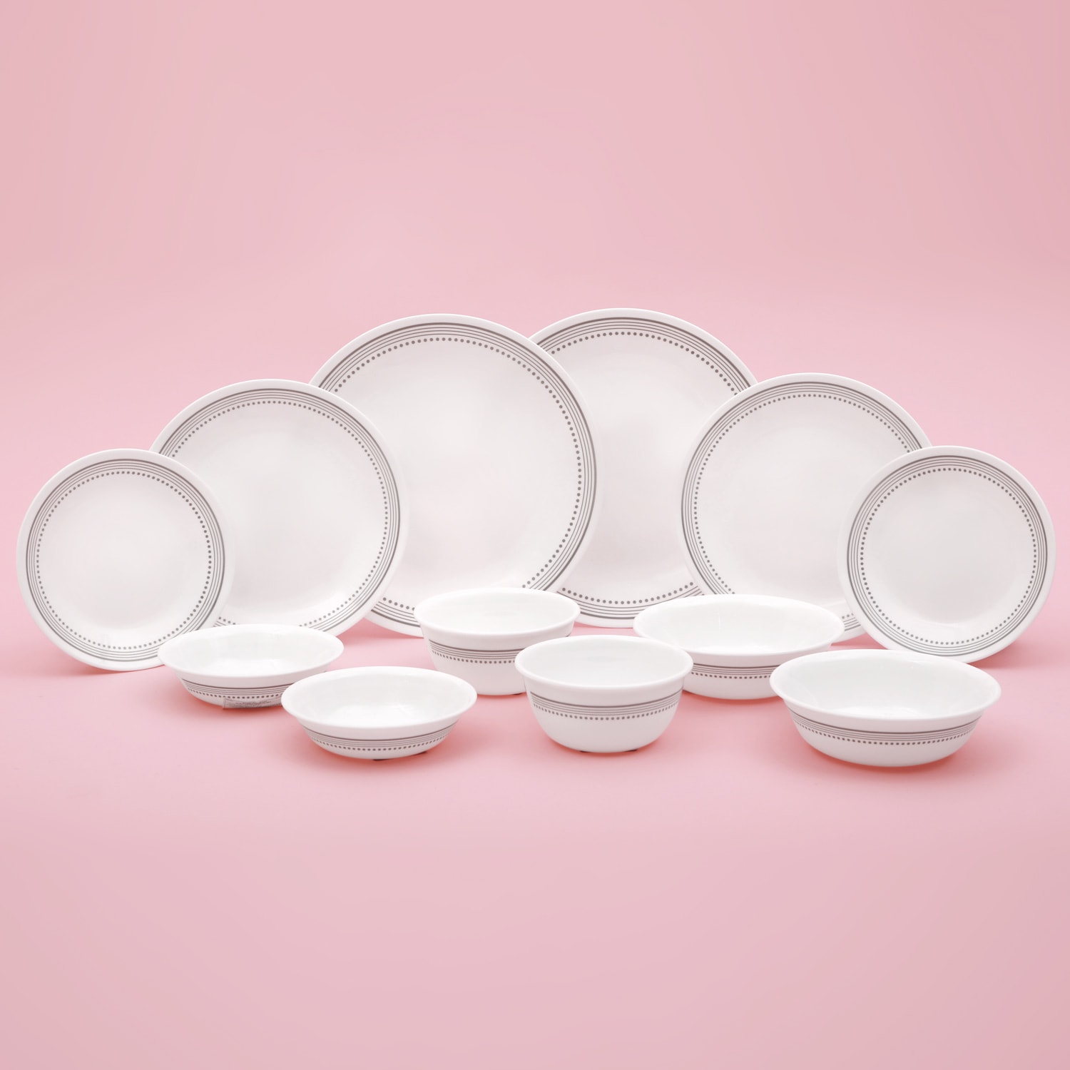 ミスティックグレー ガラス ディナーウェアセット 12点 食器洗い機・オーブン対応