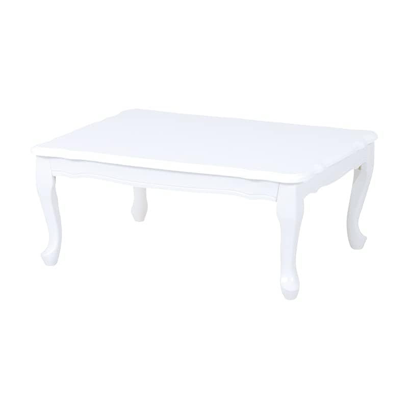 テーブル ローテーブル フェミニン 完成品折りたたみ ホワイト 猫脚 MT-7030WH