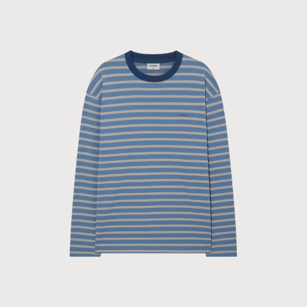 長袖Tシャツ JQS CO2503LT11-DU ストライプ長袖 Dusty Blue
