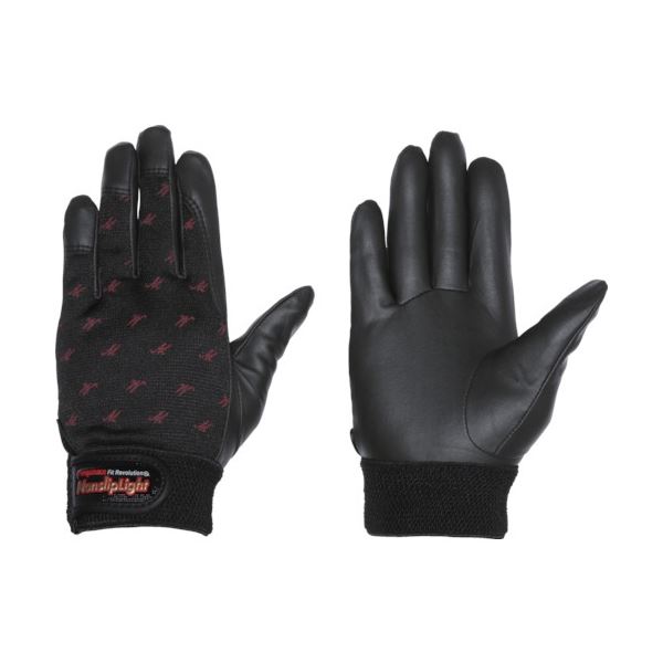 （まとめ）ペンギンエースジャパン ノンスリップライト M ブラック PA-9102 1双[x5]