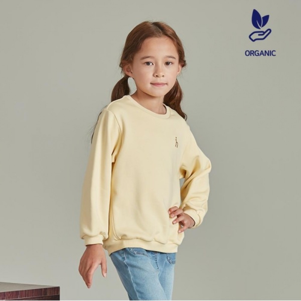 ヘジスキッズEARTH女の子オーガニックトレーナー(HSF11TM50M_YE)