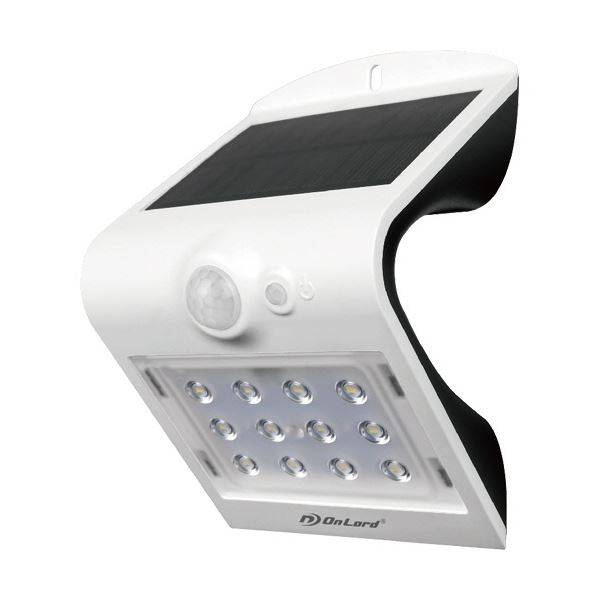 （まとめ）オンスクエア ソーラー充電式 センサーウォールライト ホワイト [x3]