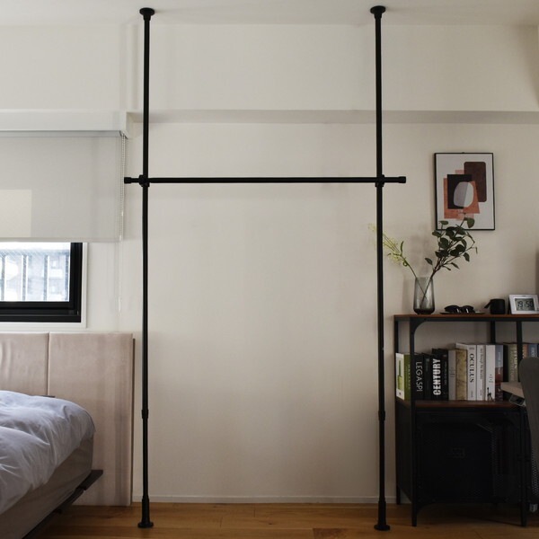 TOSO Naivis つっぱりハンガーセット一段 2.7m ブラック メーカー直送