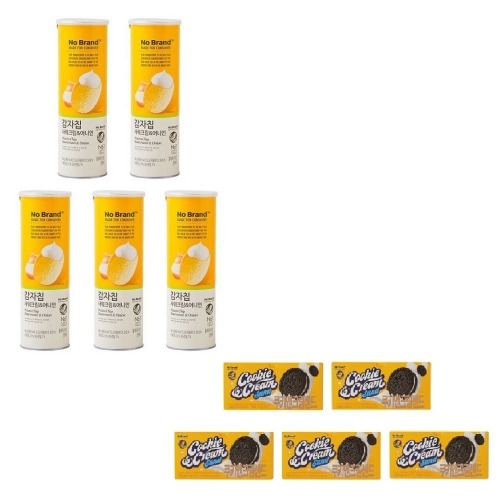 ノーブランドポテトチップスサワークリームオニオン160g x 5個+クッキークリームサンド744g x 5個学校事務所