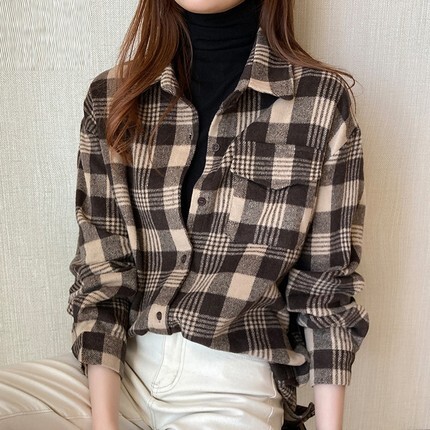 チェック柄シャツ トップス シャツ ブラウス 袖あり 長袖 襟付き 前開き かわいい 大人可愛い きれいめ シンプル カジュアル 大人 上品 おしゃれ お洒落 大人可愛い 大人女子 こなれ感 10,996円