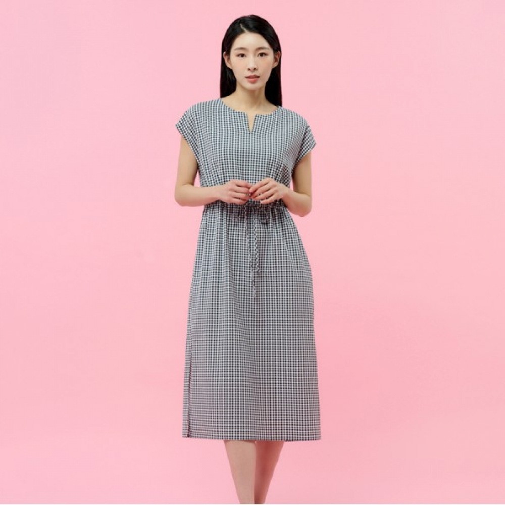 (C) ギンガムストリングキャップスリーブドレス (SGOAG0580)