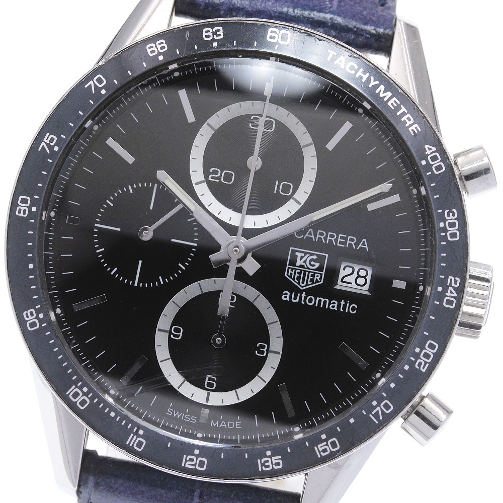 タグホイヤー TAG HEUER CV2010-0 カレラ クロノグラフ デイト 自動巻き メンズ _850087【中古】