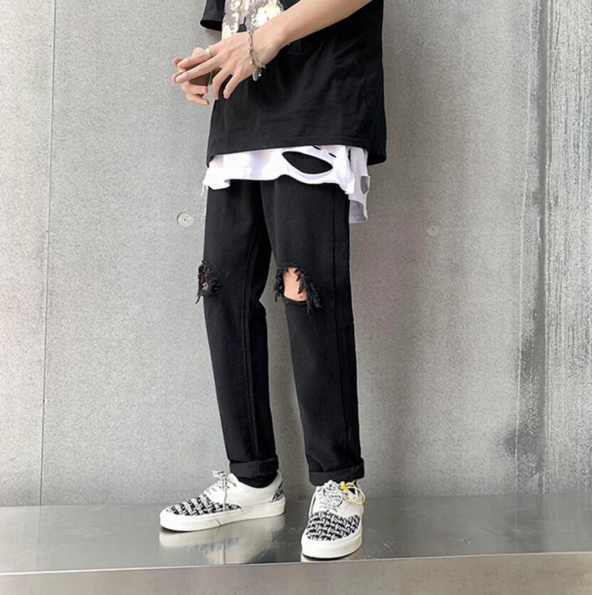 ボトムス パンツ ズボン ストレートパンツ ジーンズデニム Gパン 9分丈 アンクル丈 カラーデニム カジュアル おしゃれ お洒落 かっこいい ワイルド ラフ 個性的 セクシー 無地 春 夏 秋 冬