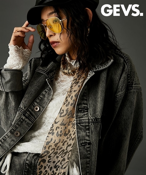 ジャンパー・ブルゾン 綿100％ビッグシルエットデニムジャケット 大きいサイズ有 GEVS.