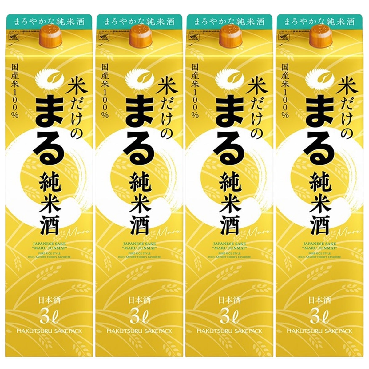 【送料無料】【ケース販売】白鶴 米だけのまる 純米酒 3L4本 3000ml【北海道沖縄県東北四国九州地方は必ず送料が掛かります】