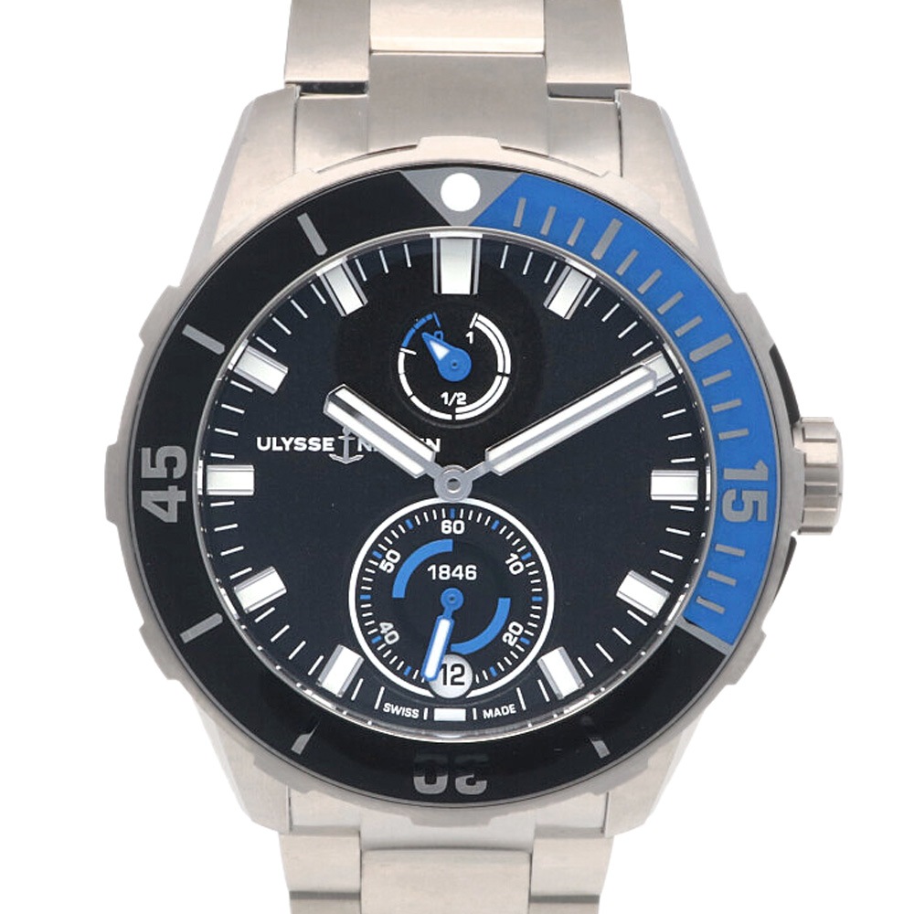 ユリスナルダン ダイバークロノメーター 腕時計 チタン 1183_170/92_j.1 自動巻き 1年保証 Ulysse Nardin 中古 美品