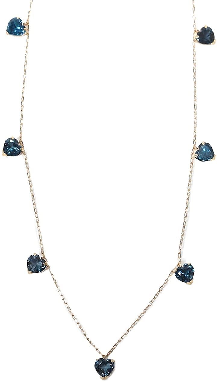 ロンドンブルートパーズ７石 天然石ネックレス ハート ボックス 27,600円