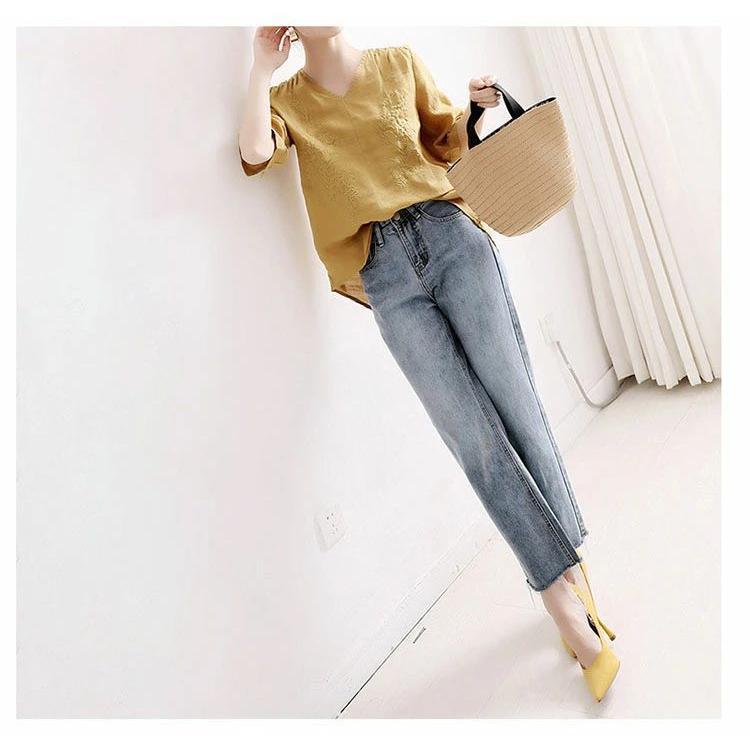 夏新作ブラウス レディース 春夏秋 綿麻 全3色 S-XL プルオーバー シャツ 刺繍 柄 コットンリネン 半袖 無地 トップス オフィス ママ服 おしゃれ きれ