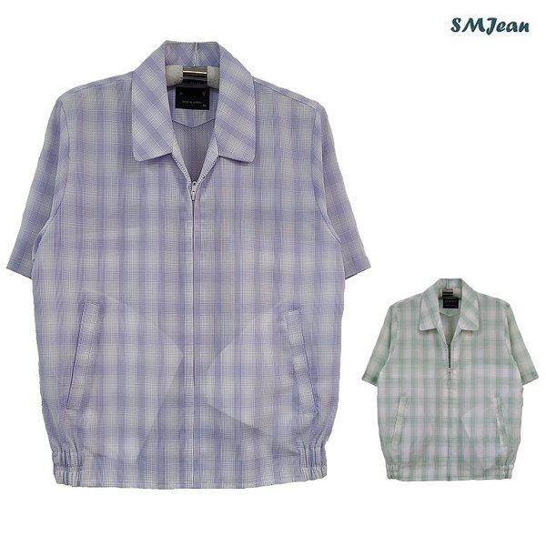 SMJ1155 高齢者半袖ジャンパー ウインドブレーカー リネン風 夏