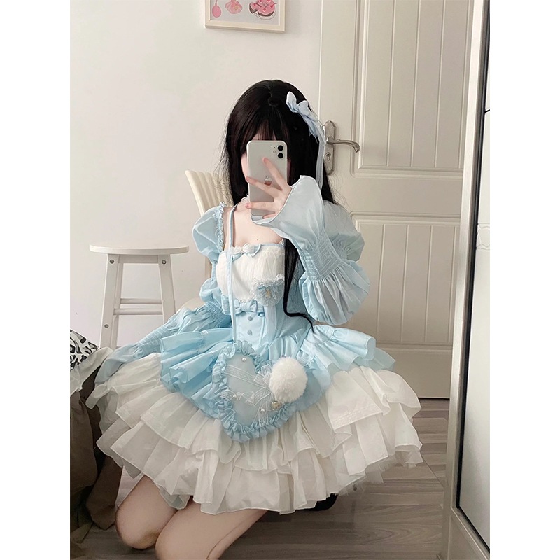 bai Xuejiの超妖精と美しいサスペンダードレスレディース春夏ウエスト痩身リトルドレスプリンセスドレス