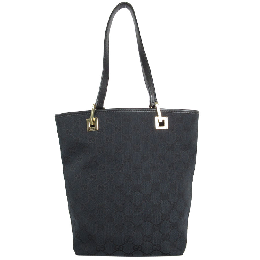 グッチ GUCCI ハンドバッグ トートバッグ GGキャンバス キャンバス/レザー ブラック ゴールド レディース s0348a