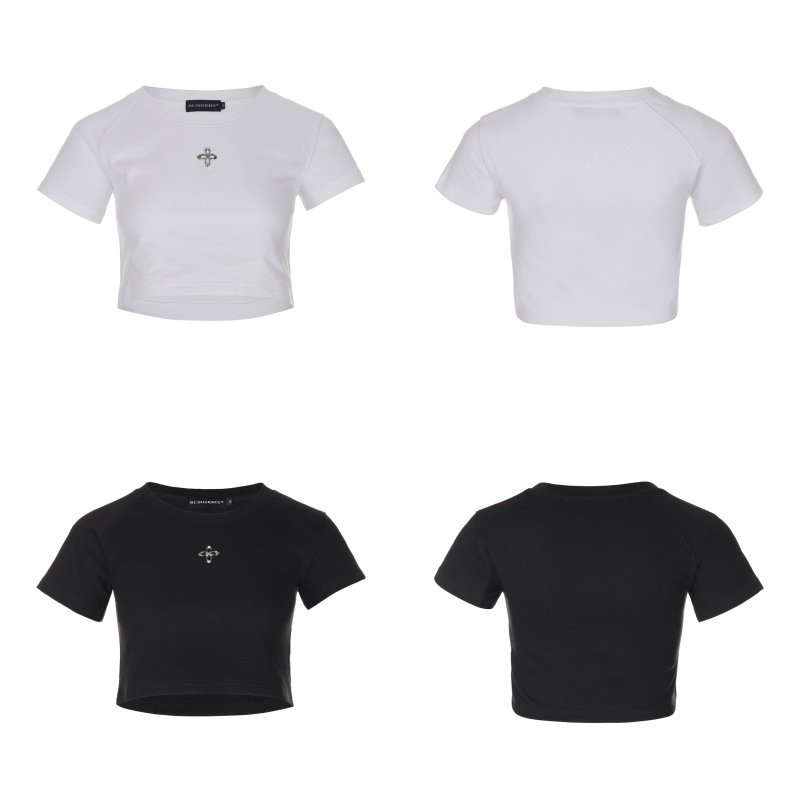 【SURGERY】 SURGERY UNBALANCE METAL CLOVER LOGO CROP T-SHIRTS : 2COLORS 8,550円