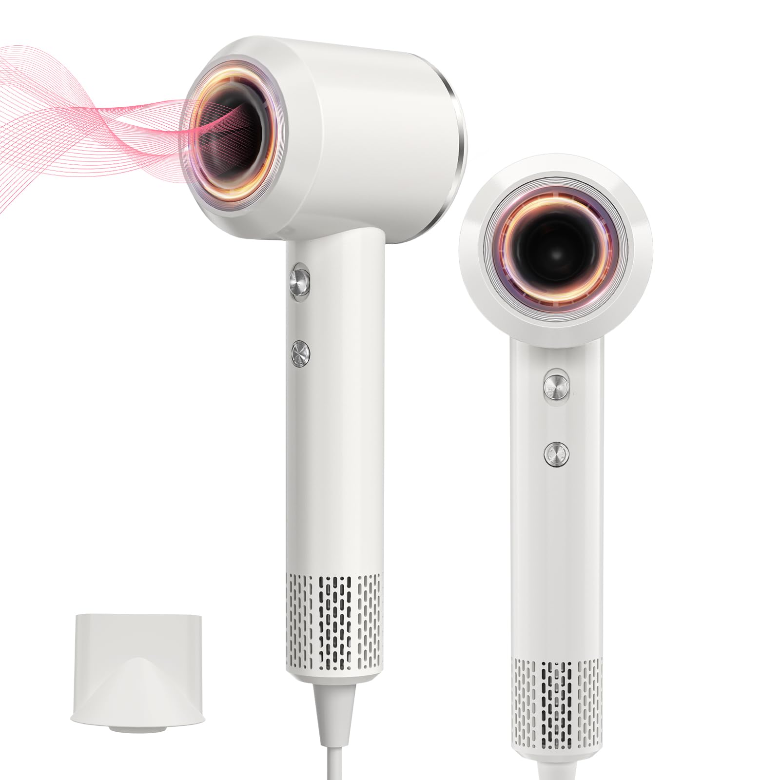 ヘアドライヤー 大風量 速乾 高速11万回転22M/S ドライヤー 2億 高濃度 マイナスイオン ダメージカット 1200W 恒温ヘアケア 温冷リズムモード 乾燥時間短縮 軽量 低騒音 磁吸ノズル付き