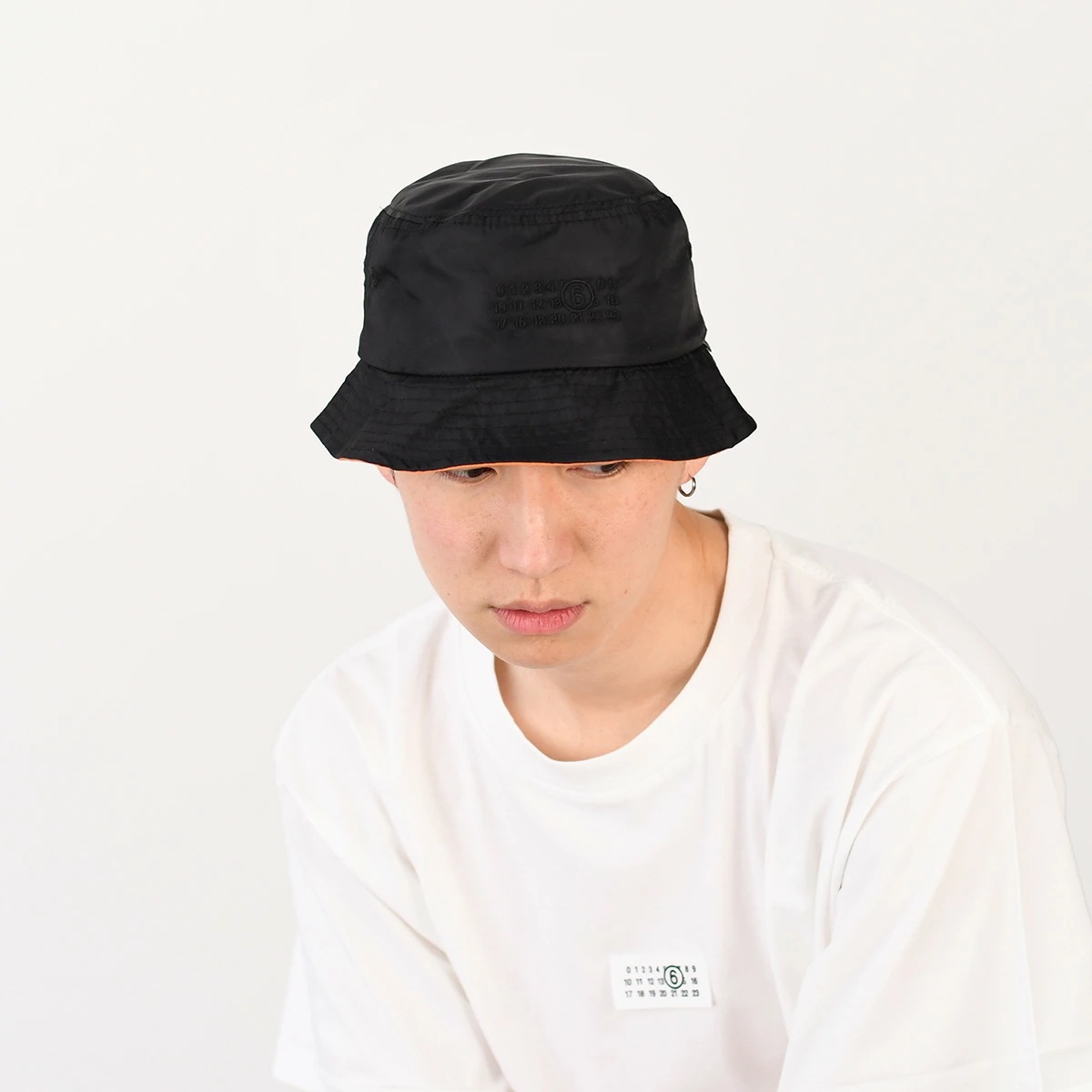 帽子 ナイロン バケットハット バケハ SH0TC0011 M35794 メンズ ユニセックス ブラック コットン ロゴ