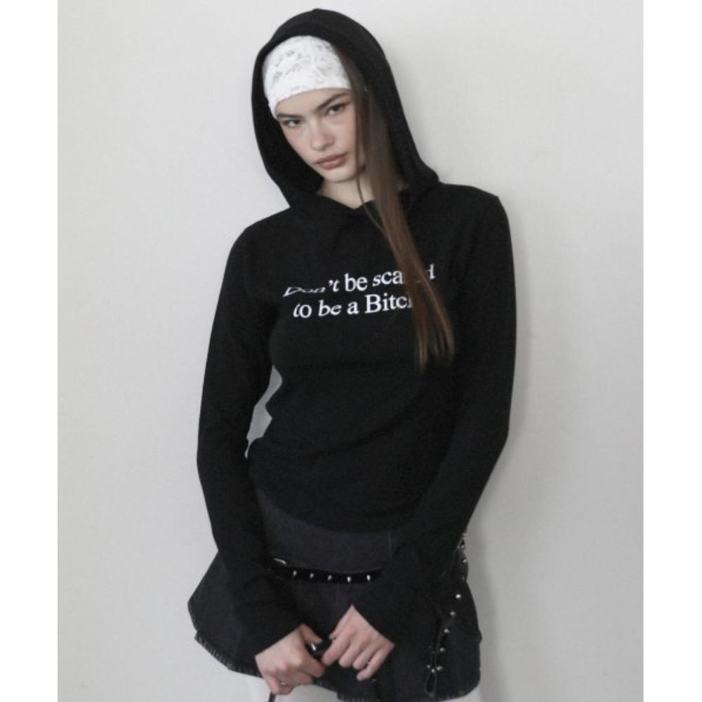 BADBLOOD Dont Be Scared Slim Hood Black w-hde23-012