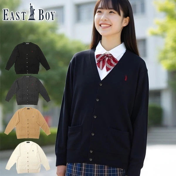 正規販売店 カーディガン メリノウール混カーディガン12G スクールカーディガン メリノウール 薄手 制服 ワンポイント Vネック ニット 女子 女子高生 5206509