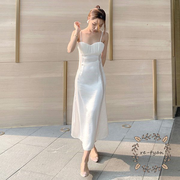 パーティードレス 結婚式 40代 30代 ロング キャミソール 韓国風 大きいサイズ フォーマルドレス マキシワンピース お呼ばれ 二次会 披露宴 謝恩会 上品 新品