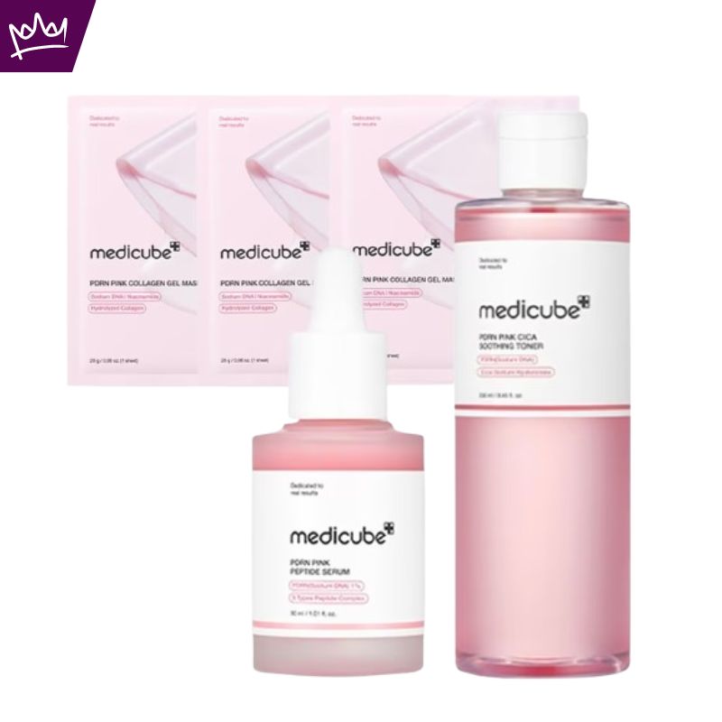 [NEW] PDRN 痕跡 3点 セット PDRN ピンク ペプチド アンプル 30ml+ PDRN ピンク シカ スージング トナー 250ml+ ピンクコラーゲン ゲルマスク 3枚