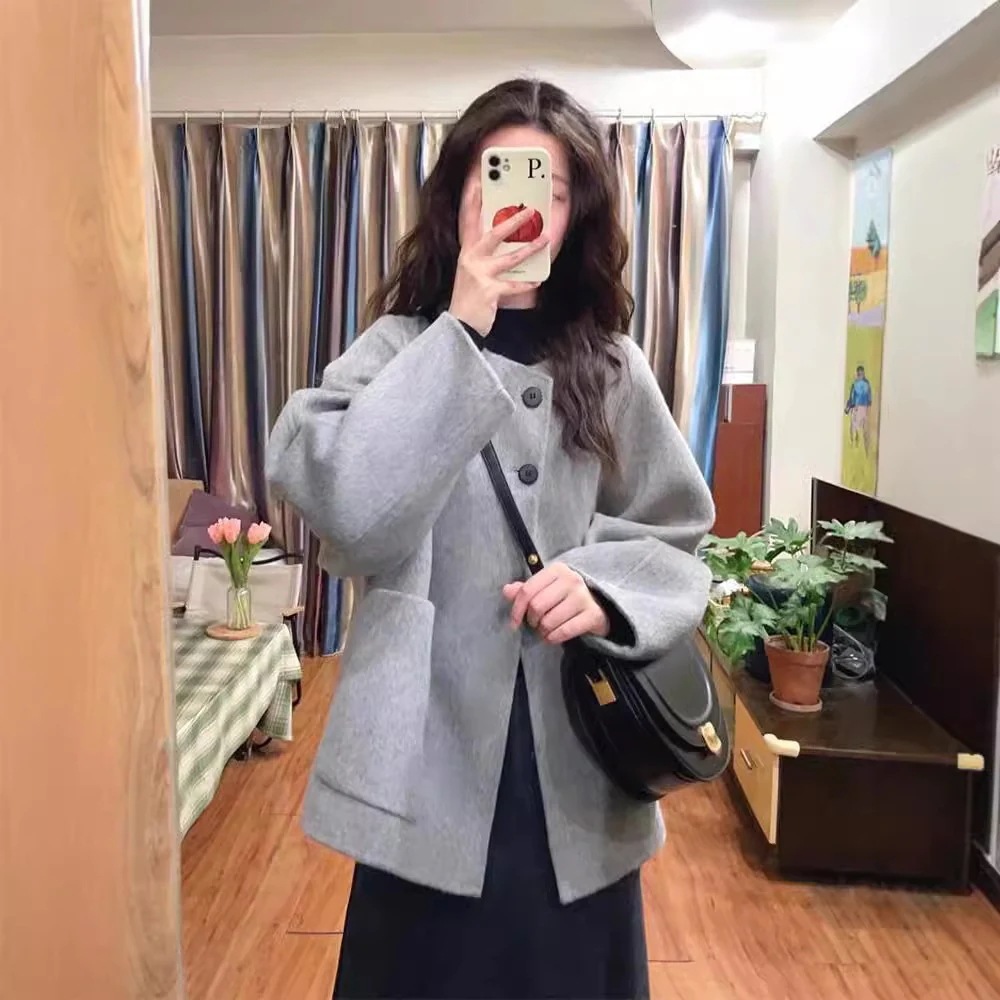 大人っぽチェスターコート 冬アウター 2025年秋冬新作女性用ショートウールコート 韓国ファッション