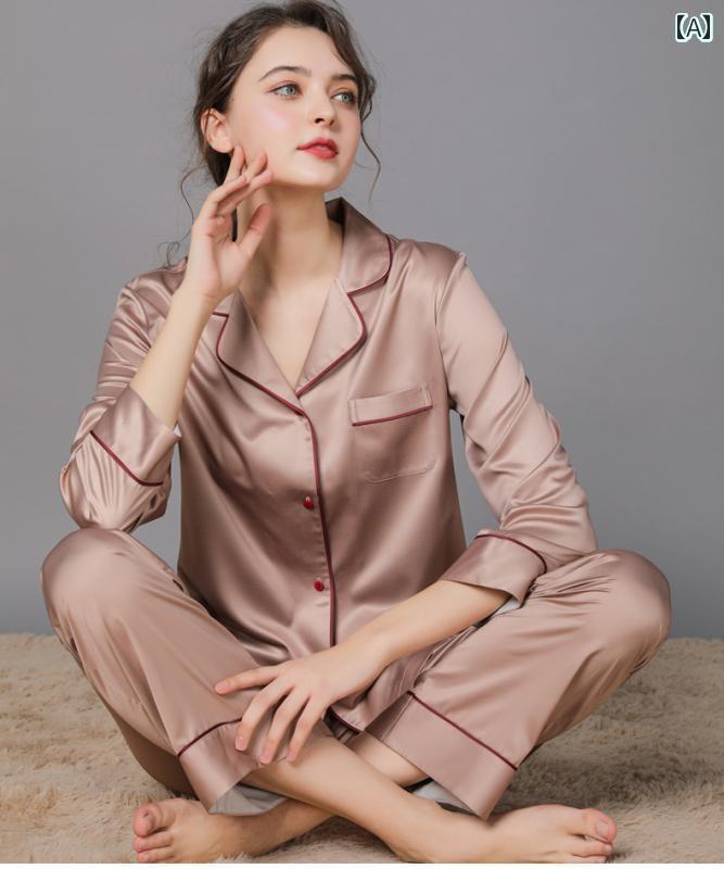 半袖　半ズボン　パジャマ 桑 シルクパジャマ レディース 秋 長袖 シルク ホームウェア ツーピース スーツ 冷感 薄手 スタイル