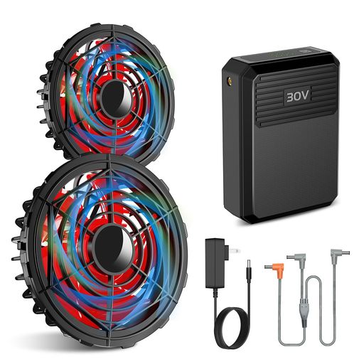 KLIFE ファンバッテリーセット 空調作業服用【30V超高輸出&40000MAH大容量&2025最新】扇風機付きベスト ファン バッテリー セット 日本製ブラシレスモーター 4段階風力調節 長時間連