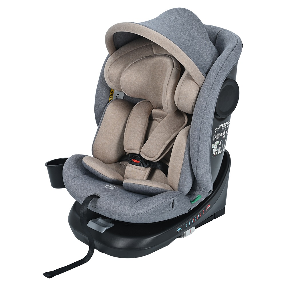 【国内出荷】【トップテザータイプ】チャイルドシート 新生児 ISOFIX 0歳～12歳 360度回転式 40～150cm ジュニアシート 調節可能 洗える キャノピー付き ベビーシート ドリンクホルダ