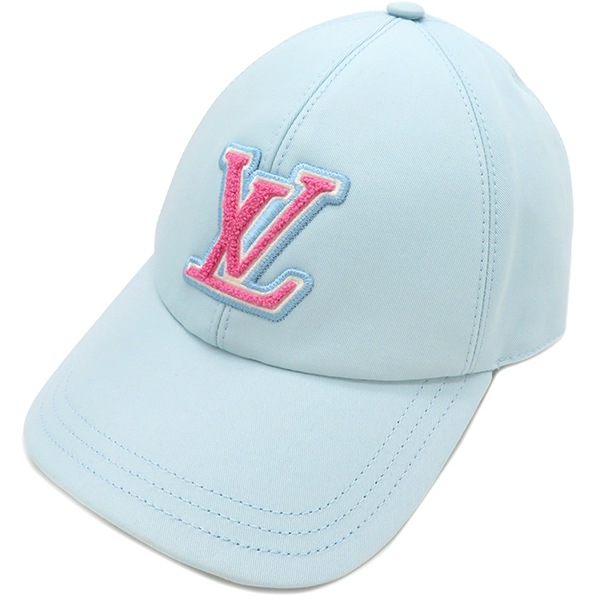 ルイヴィトン LOUIS VUITTON キャップ LV シグネチャー コットン シエル M ゴールド金具 ライトブルー ピンク 水色 LVリミックス M7318M WA5203 【保存袋】【中古】