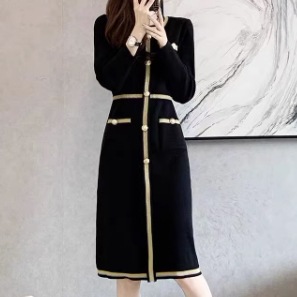 レディース ワンピース ミディアム丈ワンピース タイトワンピース ミディアム丈 長袖 ラウンドネック ウエストマーク ツーピース風 かわいい 大人可愛い きれいめ シンプル 上品 おしゃれ 11,780円