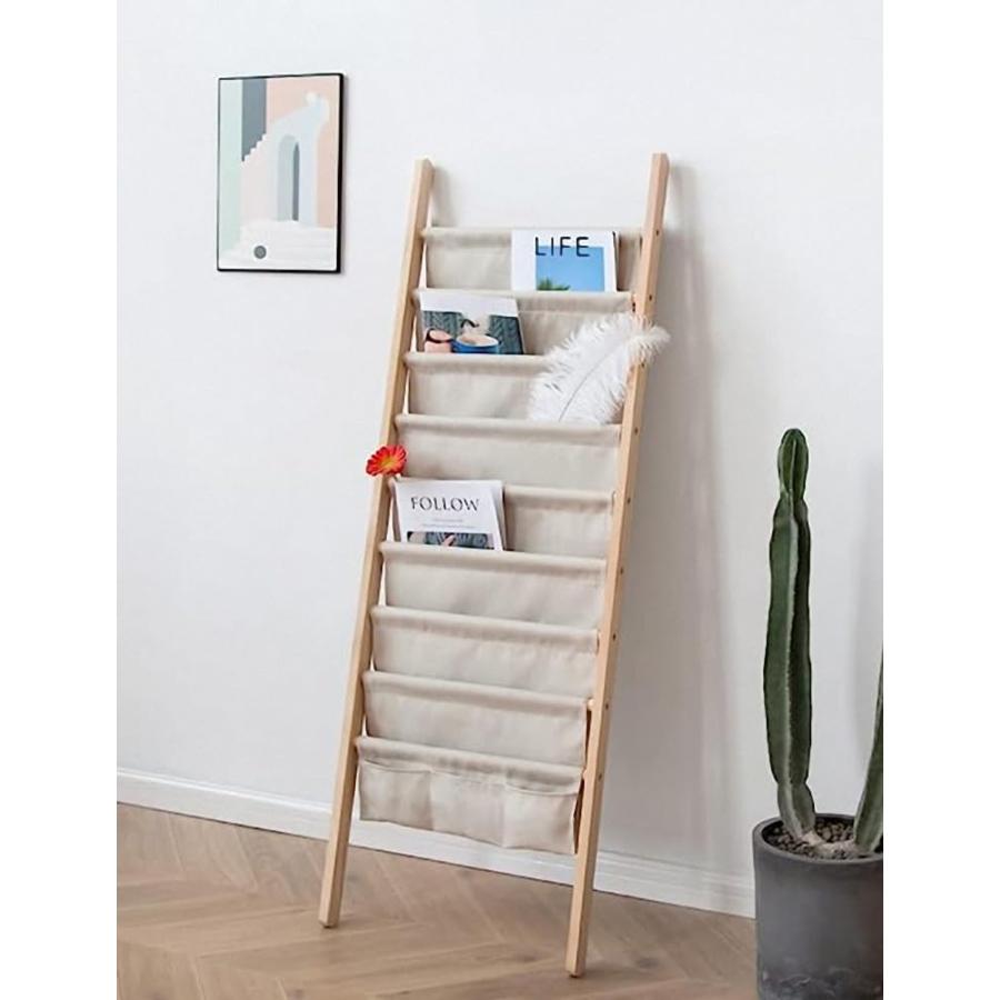 マガジンラック マガジンスタンド ニュージーランド高級原木 欅の木 雑誌ラック 帆布マガジンラック 10段 8段 パンフレットスタンド 1 6,057円