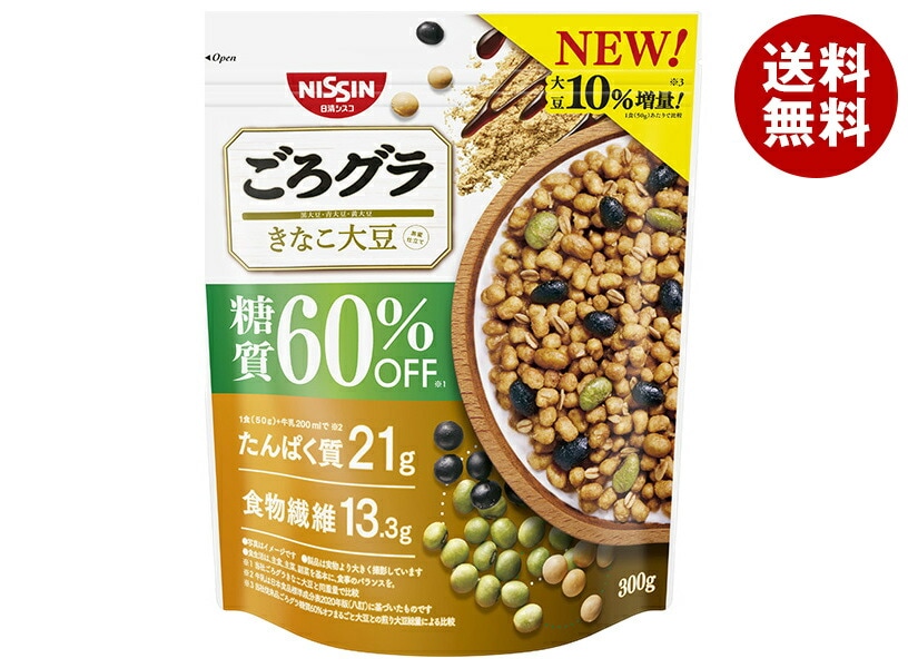 日清シスコ ごろグラ 糖質60%オフ きなこ大豆 300g＊6袋入＊(2ケース)