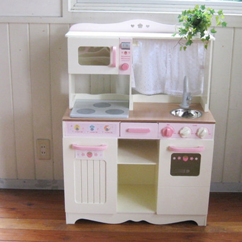 新しい子供用木製シミュレーションオールインワン冷蔵庫キッチン男の子と女の子ままごと調理おもちゃ