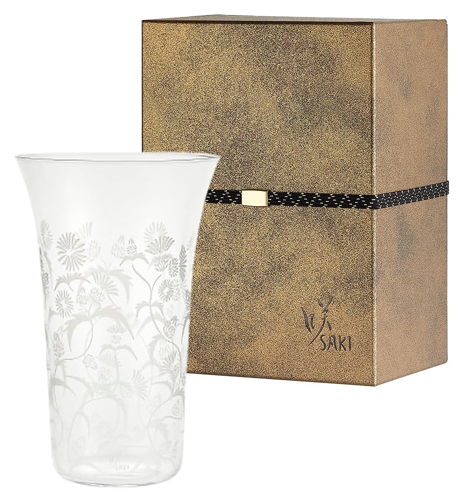 【マスター・オブ・ウイスキー監修】咲タンブラー ウイスキーグラス 国産 ハンドメイド 温度変化防止 お手入れ簡単 約164ml (野原アザミ)