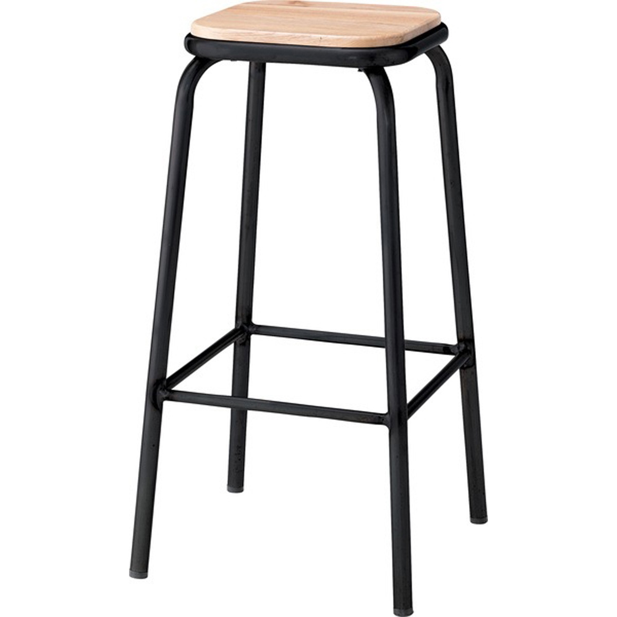 ハイスツール PC-67 ハイチェア 椅子 スチール 軽量 カラフル かわいい ポップ 天然木 玄関 リビング ブラック シルバー リビング ダイニング 作業場 カフェ ショップ バー 店舗 インテリ