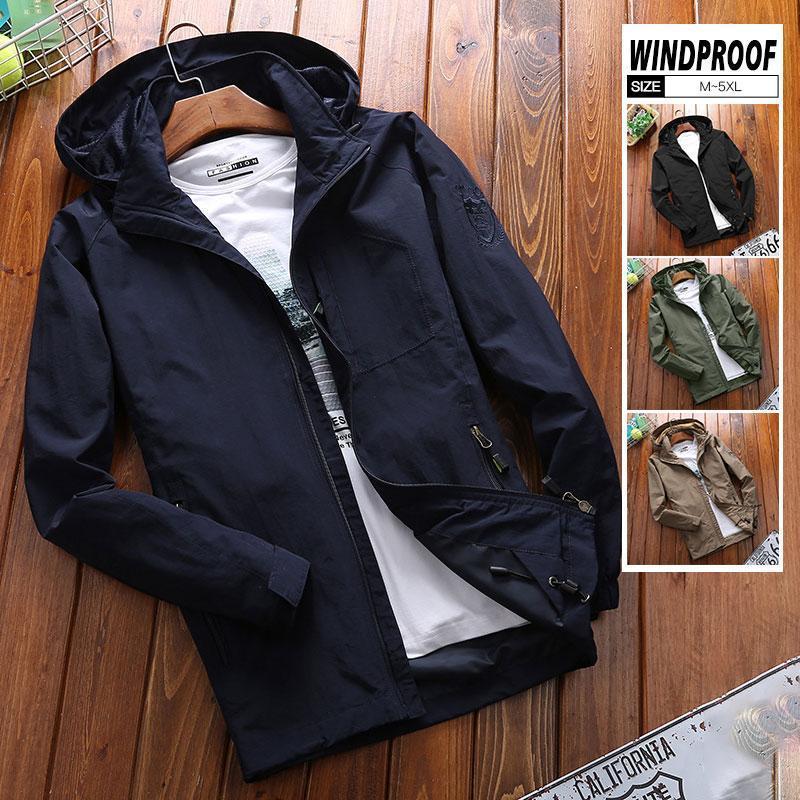 【即納】マウンテンパーカー パーカー メンズ ジャケット ウインドブレーカー ジャンバー アウター フード付き 撥水 春秋 ゆたり カジュアル 通勤