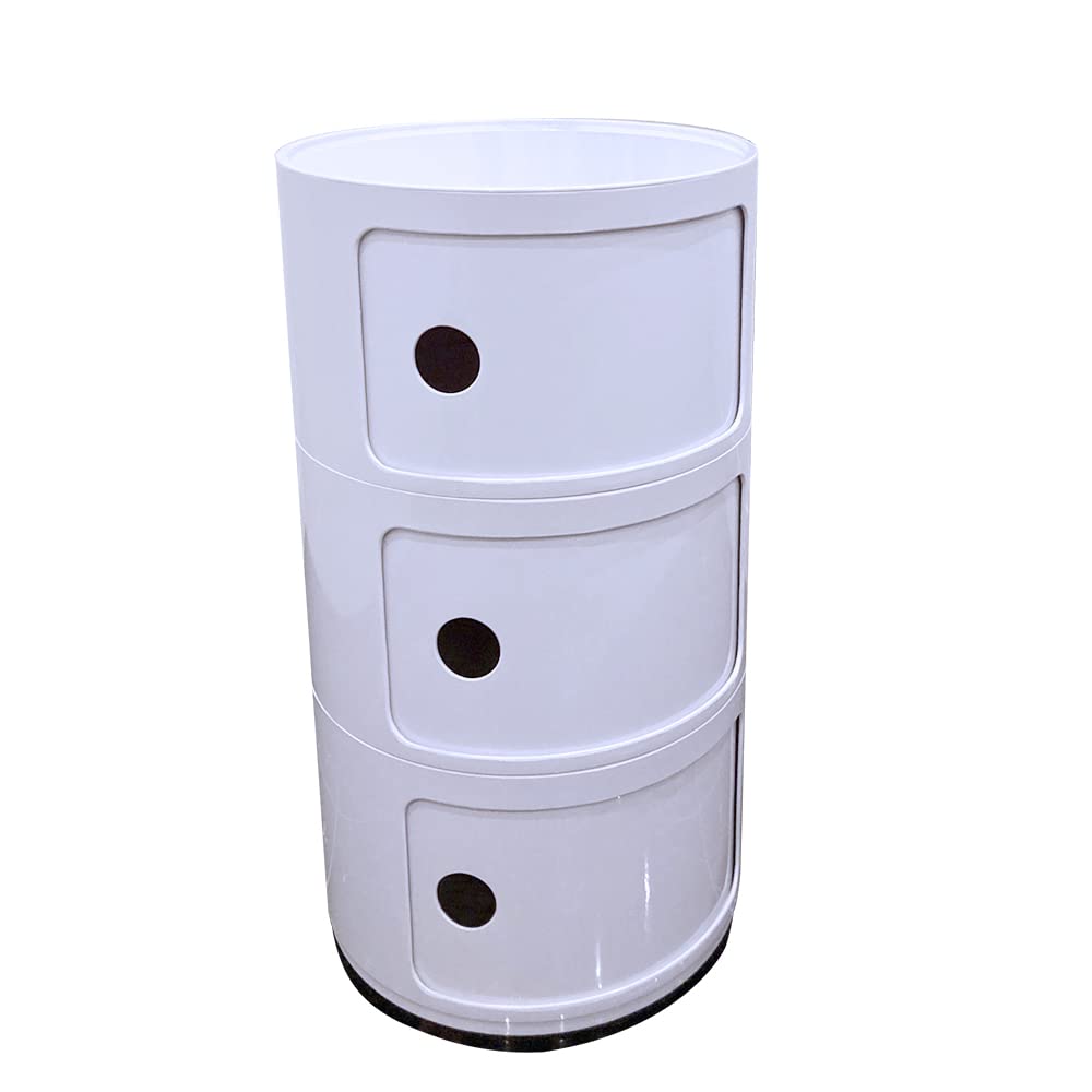 コンポニビリ 3段 リプロダクト デザイナーズ家具 チェスト 収納ボックス コーナーラック ラウンドチェスト ホワイト