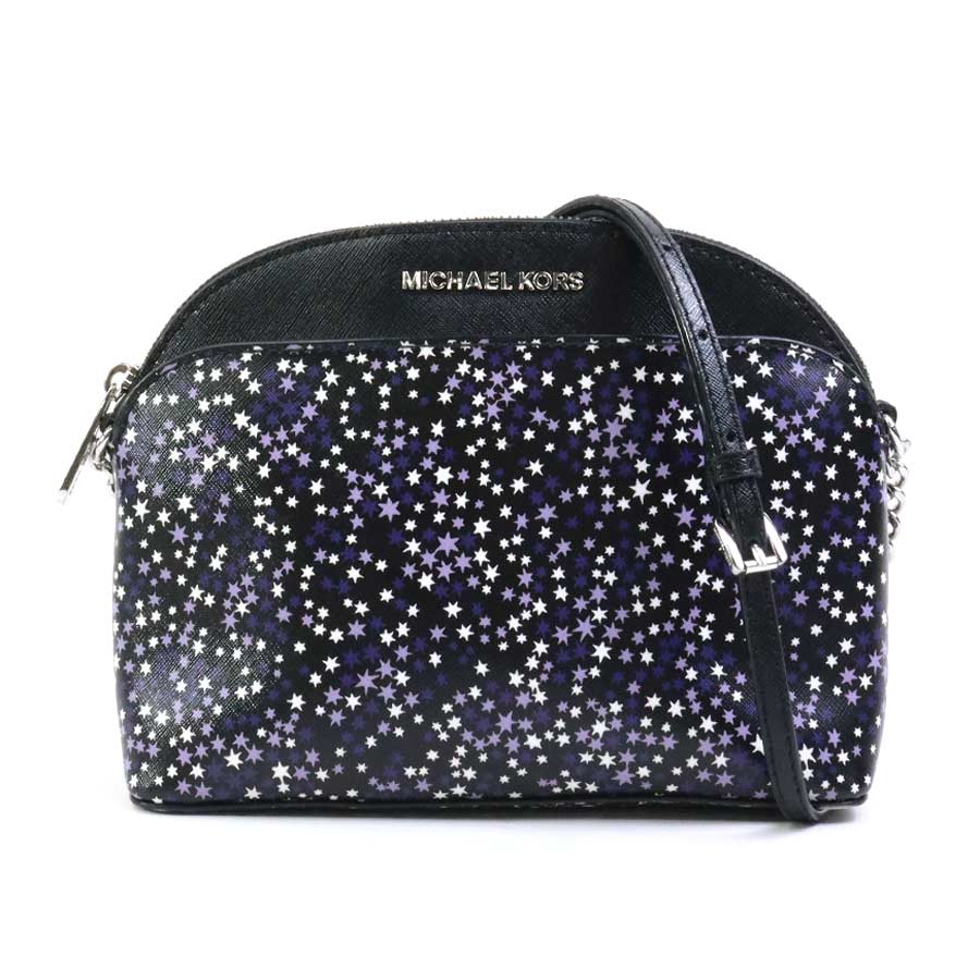マイケルコース Michael Kors 斜め掛けショルダーバッグ レザー ブラック×パープル レディース 55649k
