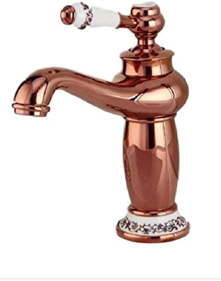 アンティーク 蛇口 シングルレバー 混合水栓 水道 ホース(ブロンズ)