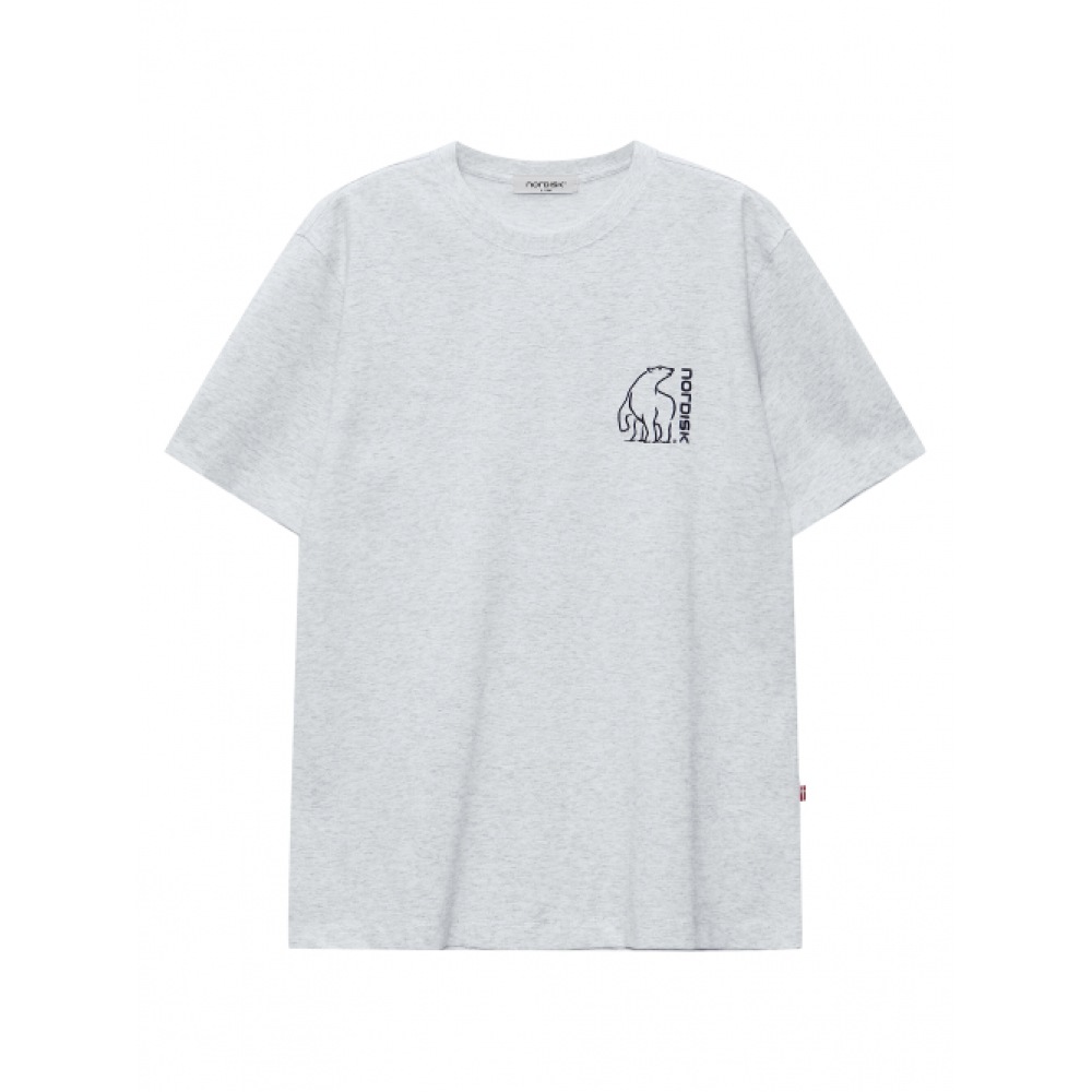 ノルディスクミディアムホッキョクグマショートスリーブ Tシャツ-U_MELANGE L/グレー